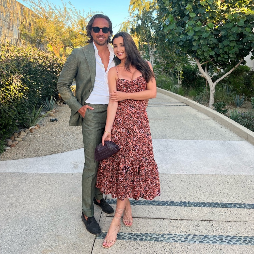 A.L.C. Red Paisley Midi Dress